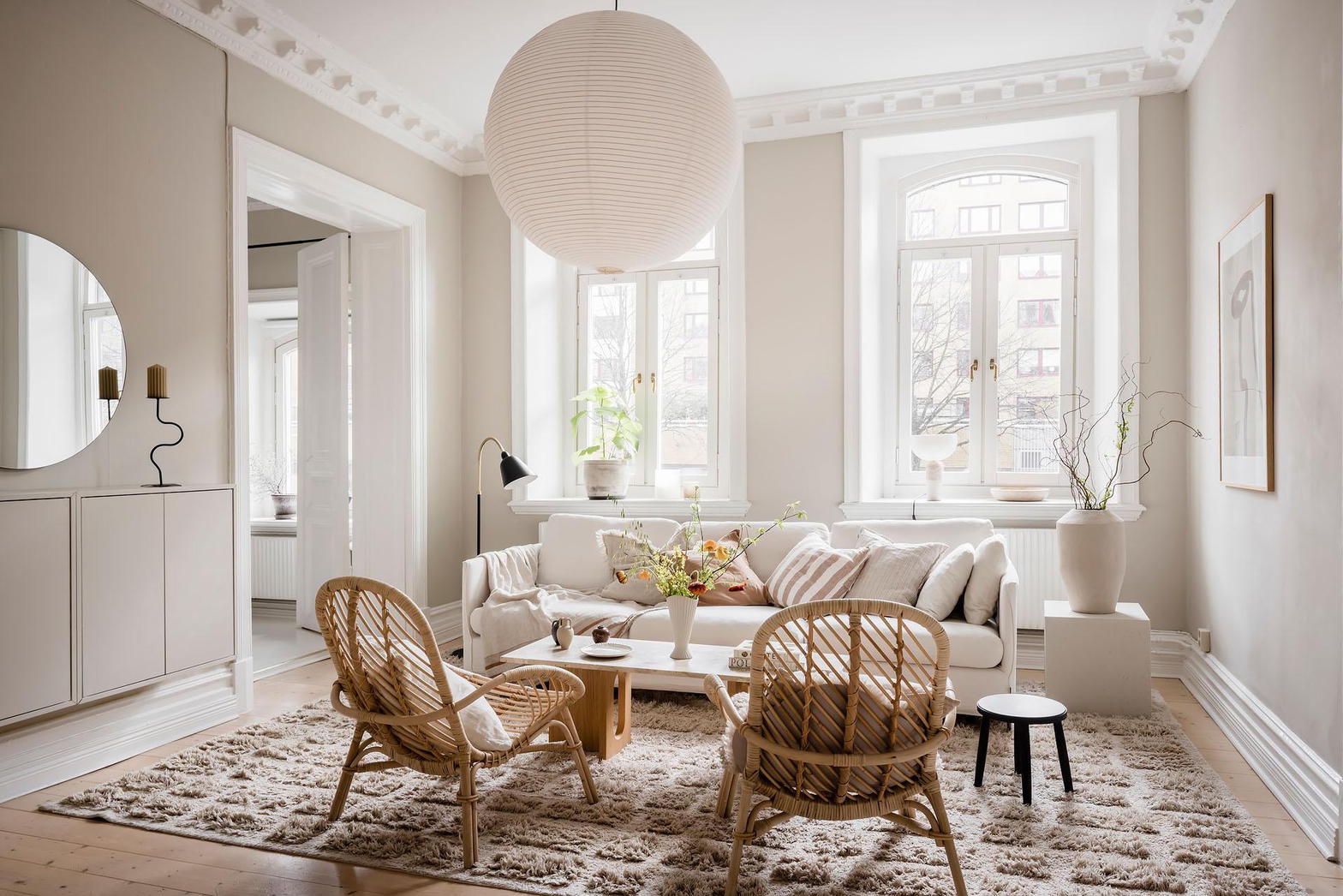 Bright modern living room with natural light